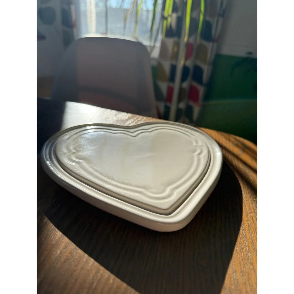 Pfaltzgraff Heart Trivet | Ivory Stoneware | Neutral Cottage Kitchen Decor